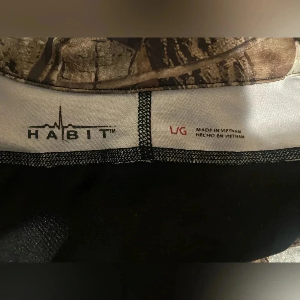 Habit Realtree Camo Jacket 1/4 Zip Pullover Long Sleeve Men’s Size Large
